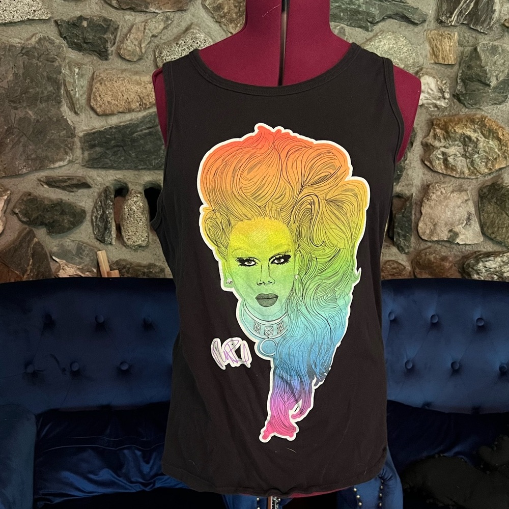 Rupaul drag queen black tank top size XL
